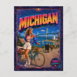 1980er Michigan Postkarte 80er Retro