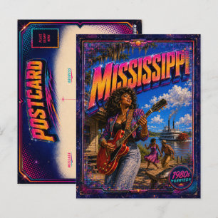 1980er Mississippi Postkarte 80er Retro