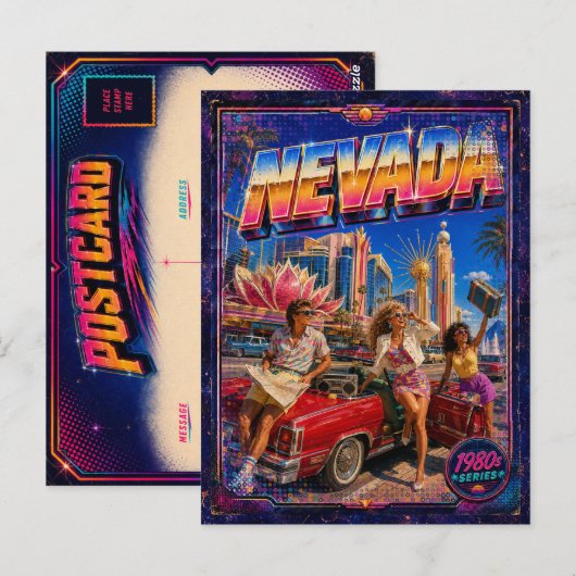 1980er Nevada Postkarte 80er Retro (Vorne/Hinten)