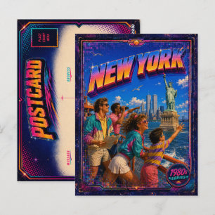 1980er New York Postkarte 80er Retro