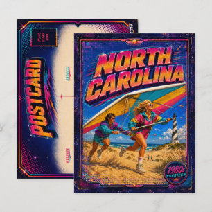 1980er North Carolina Postkarte 80er Retro