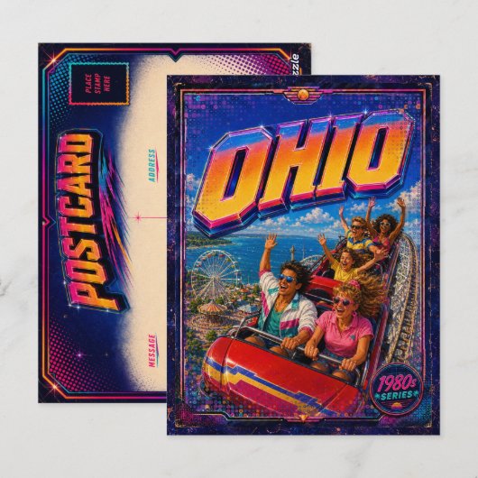 1980er Ohio Postkarte 80er Retro (Vorne/Hinten)