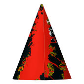 1980er Party Geburtstag grafische platsche rote Na Partyhütchen (Rückseite)