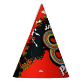 1980er Party Geburtstag grafische platsche rote Na Partyhütchen (Links)