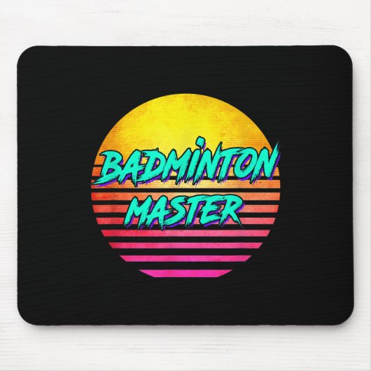 1980er Retro Badminton Meister  Mousepad (Vorne)