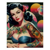 1980er Retrowave Pin-up Poster (Vorderseite)