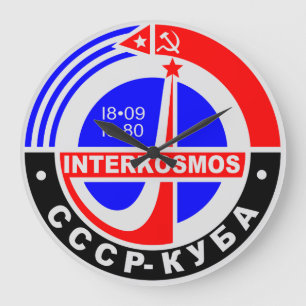 1980er SPACE ERKUNDUNG INTERKOSMOS Große Wanduhr