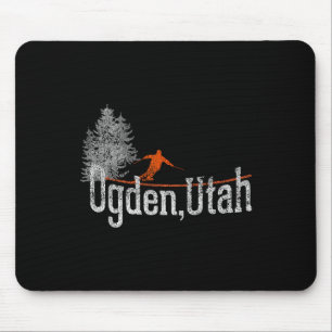 1980er Stil Ogden Utah Vintage Skifahren Mousepad