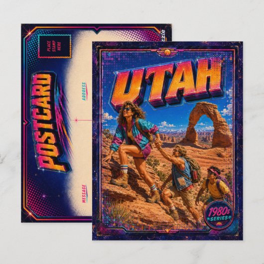1980er Utah Postkarte 80er Retro (Vorne/Hinten)