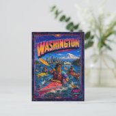 1980er Washington Postkarte 80er Retro (Stehend Vorderseite)