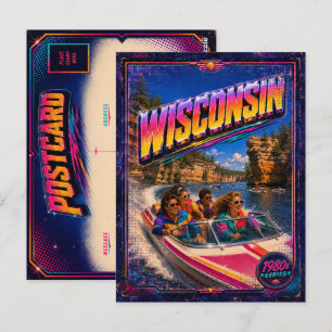 1980er Wisconsin Postkarte 80er Retro