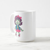 1980er Zombie Mädchen Kaffeetasse (Vorderseite Links)