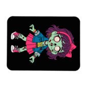 1980er Zombie Mädchen Magnet (Horizontal)