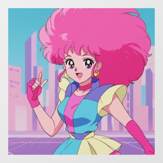 1980s anime-style characters fensteraufkleber (Blatt)