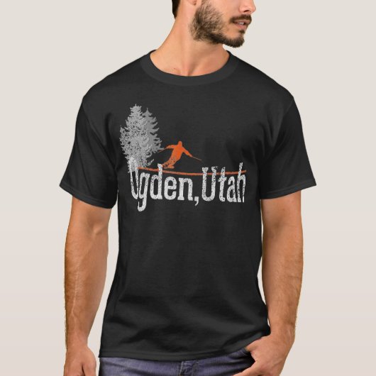 1980s Style Ogden Utah Vintage Skiing T-Shirt (Vorderseite)
