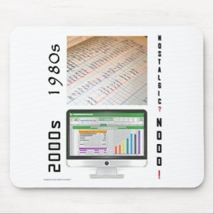 "1980s vs 2000s Accounting" Mouse Pad Mousepad