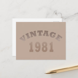 1981 geboren, elegante moderne vintage Geburtstag Feiertagspostkarte