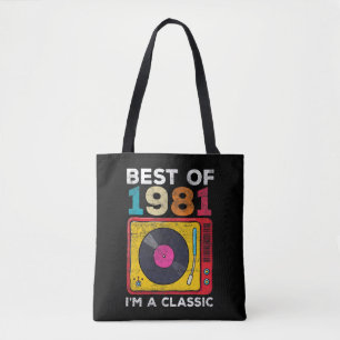 1981 Geborene Vintage 40. GeburtstagVinyls Classic Tasche