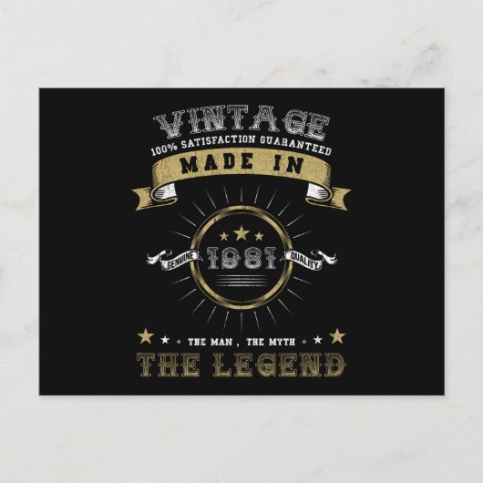 1981 Geborener Geburtstag Vintag Postkarte (Vorderseite)