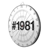 1981 Hashtag 44 Geburtstag Jahrestag Dartscheibe (Vorderseite rechts)