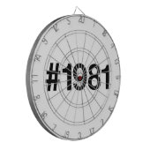 1981 Hashtag 44 Geburtstag Jahrestag Dartscheibe (Vorderseite Links)