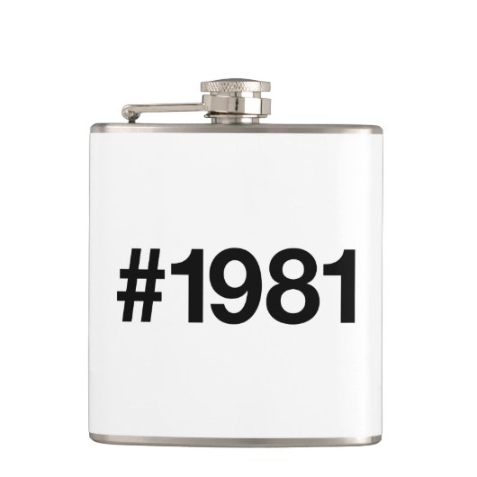 1981 Hashtag 44 Geburtstag Jahrestag Flachmann (Vorderseite)
