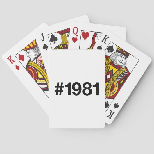 1981 Hashtag 44 Geburtstag Jahrestag Spielkarten (Rückseite)