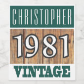 1981 Jahr des Geburtsweinkennzeichens Weinetikett (Einzelnes Label)