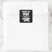1981 mit Originalteilen hergestellt, Quadratischer Aufkleber (Tasche)