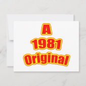 1981 Original Red Karte (Vorderseite)