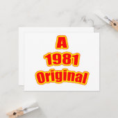 1981 Original Red Karte (Vorderseite/Rückseite Beispiel)
