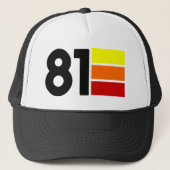 1981 Retro Birthday Poly Foam Trucker Hat Truckerkappe (Vorderseite)