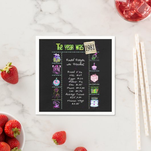 1981 - Trivia zum Geburtstag Serviette (Beispiel)