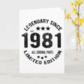 1981 Vintager Geburtstag Karte (Gelbe Blume)