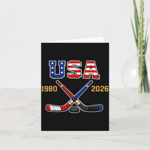 1982 2026 Hockey Vintage USA gekreuzte Schläger Karte