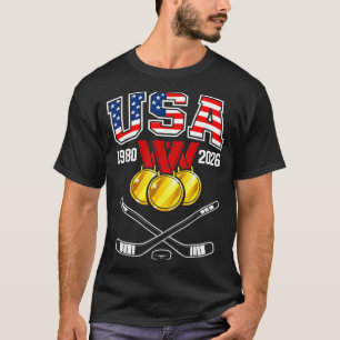 1982 2026 Hockey Vintage USA gekreuzte Schläger T-Shirt