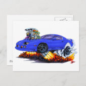1982-92 Camaro Blue Car Postkarte (Vorne/Hinten)