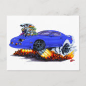 1982-92 Camaro Blue Car Postkarte (Vorderseite)