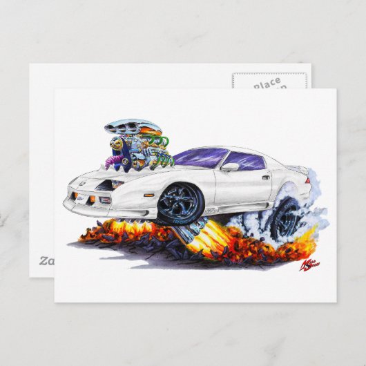 1982-92 Camaro Weißer Wagen Postkarte (Vorne/Hinten)