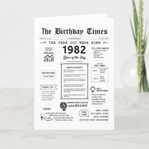 1982 Das Jahr, in dem Sie zur Geburtstagskarte Geb Dankeskarte