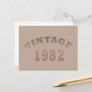 1982 geboren, elegante moderne Vintage-Geburtstags Feiertagspostkarte