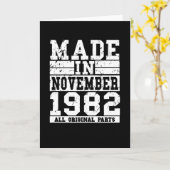 1982 Geburtstag November Vintages Sprichwort Karte (Gelbe Blume)