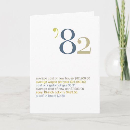 1982 Geburtstags-Spaß-Tatsachen Karte (Vorderseite)