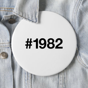 1982 Hashtag 43 Geburtstag Jahrestag Button