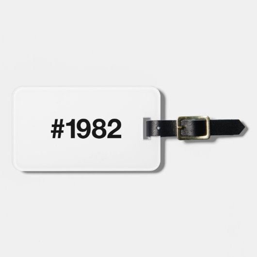 1982 Hashtag 43 Geburtstag Jahrestag Gepäckanhänger (Vorderseite horizontal)