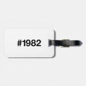 1982 Hashtag 43 Geburtstag Jahrestag Gepäckanhänger (Rückseite horizontal)