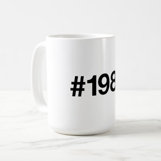 1982 Hashtag 43 Geburtstag Jahrestag Kaffeetasse (Vorderseite Links)