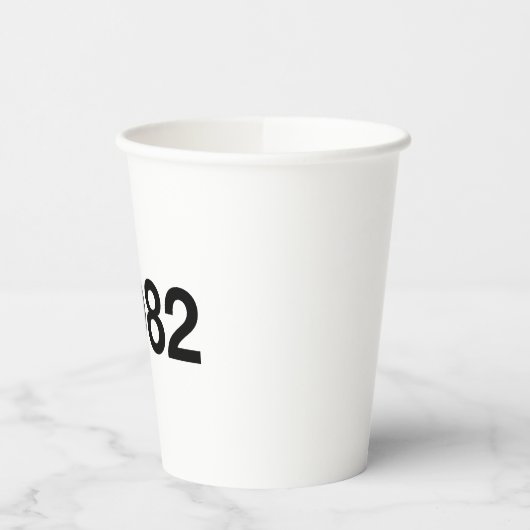 1982 Hashtag 43 Geburtstag Jahrestag Pappbecher (Links)