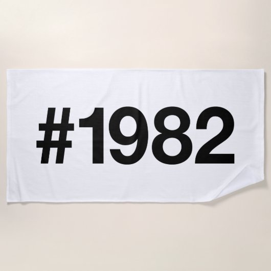 1982 Hashtag 43 Geburtstag Jahrestag Strandtuch (Vorderseite)