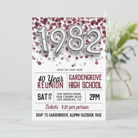 1982 Uni-Wiedersehen Einladung (Stehend Vorderseite)